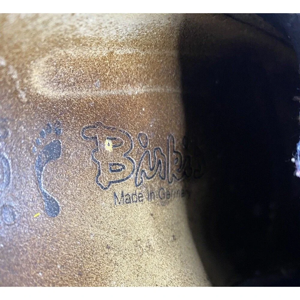 Birkenstock Birki's Amsterdam Clogs Navy Leather Upper. Size 39/8 USA Narrow/Med - Picture 7 of 8